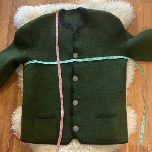 Vintage Men’s European Wool Hunting Jacket Very Thick EUC Sz Lg Green & Black - Picture 5 of 9